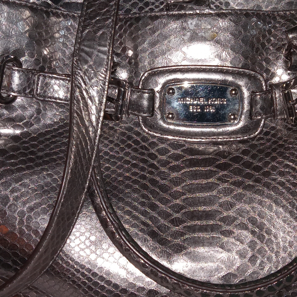 Michael Kors Metallic Snake Print Shoulder Bag